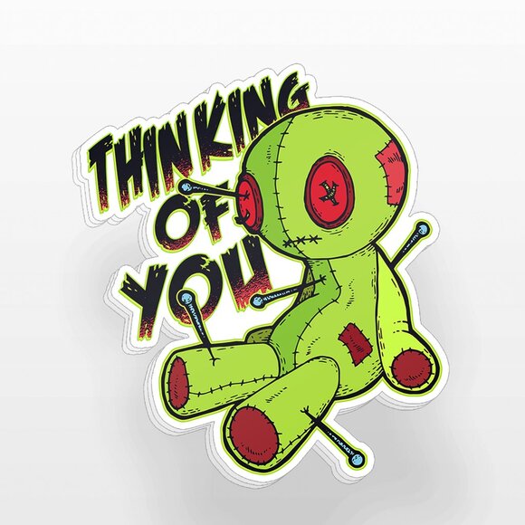 3pc - Thinking of You Voodoo Doll Sticker Decal Pack – Tumbler, Laptop - Picture 7 of 8